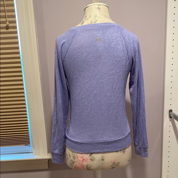 Zella Purple 3/4 Sleeve Tie Front Blouse - Picture 7 of 10